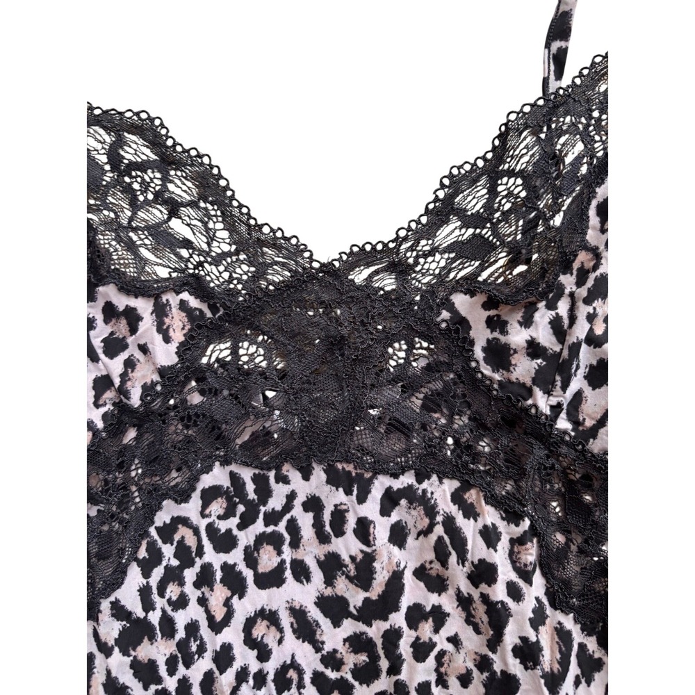 Victoria's Secret Chemise Womens Small Grey Leopard Excellent Lace Trim Slip - Picture 2 of 8